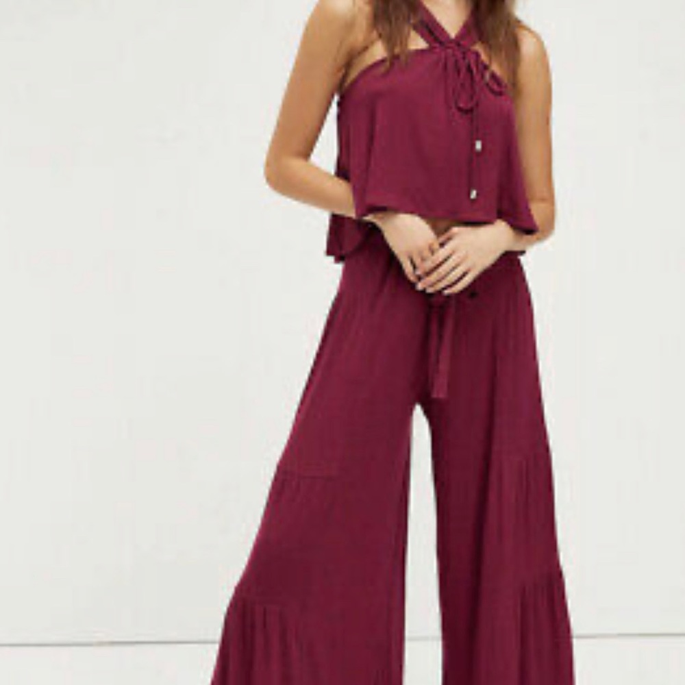 New Free People wide leg pant set worn once very comfortable!